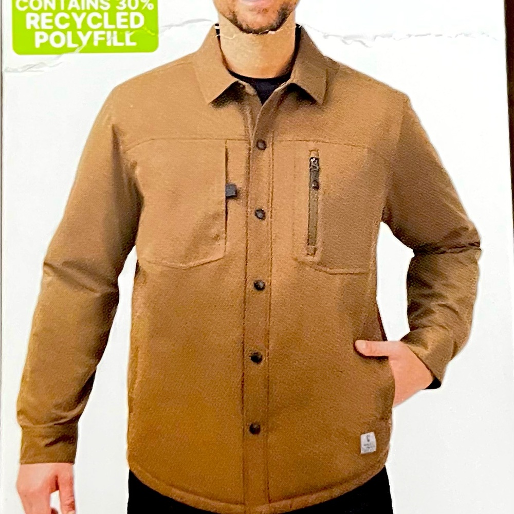 Rugged Elements Men's Wind/Water Resistant Work Shirt Jacket Size Large Brown